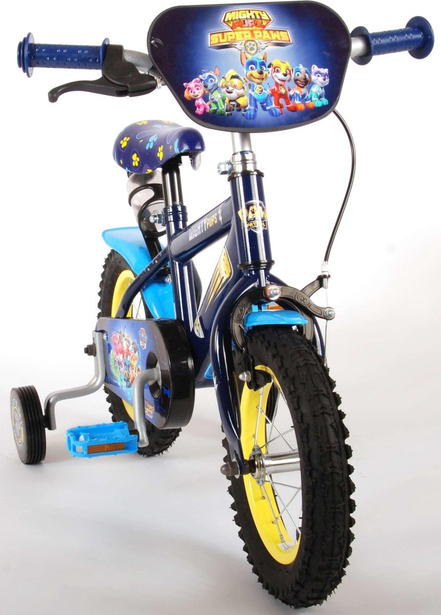 Paw Patrol Mighty Pups Kinderfiets - Jongens - 12 inch - Blauw | bol.com
