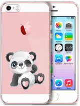 Apple Iphone 5 / 5S transparant siliconen hoesje Panda met een knipoog