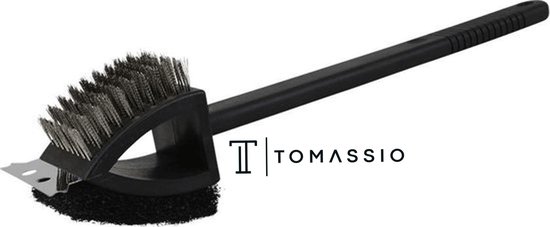 Tomassio™ BBQ Borstel – Driedelig – Staalborstel – BBQ Accessoires – Barbecue Reiniger