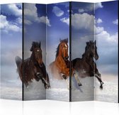 Kamerscherm - Scheidingswand - Vouwscherm - Horses in the Snow II [Room Dividers] 225x172 - Artgeist Vouwscherm
