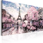 Schilderijen Op Canvas - Schilderij - Pink Paris 90x60 - Artgeist Schilderij