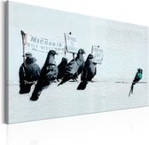 Schilderijen Op Canvas - Schilderij - Protesting Birds by Banksy 60x40 - Artgeist Schilderij