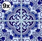 9 Tegelstickers 8x8CM | Meerdere Maten Beschikbaar | Portugese Arabische Stickertegel Stickertegels | Badkamertegels Keukentegels Spatwand Achterwand Keuken | Tegelsticker Sticker