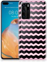 GSM Hoesje Huawei P40 Bumper Hoesje Waves Roze