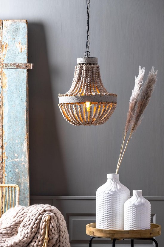 Industrialiseren herinneringen Quagga Light & Living Hanglamp Luna - Wit - Ø35,5cm - Landelijk - Hanglampen  Eetkamer,... | bol.com