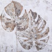 60 x 60 cm - Olieverfschilderij - Palmbladeren - canvas - handgeschilderd