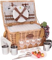 Stijlvolle Picknickmand Provence - volledig geïsoleerd - inclusief servies en bestek - voor 4 personen