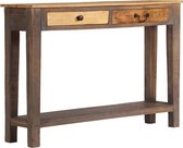 Wandtafel Massief hout - Bijzettafel - koffietafel (Incl LW3D Klok) l - coffee table woonkamertafel