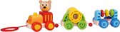 Tooky Toy Speelgoedtrein Beer Junior 15 Cm Hout 3-delig