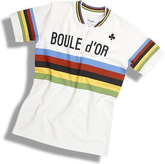 Unbranded - Chemise rétro casual chandail arc-en-ciel - We ღ the race! - Chemise décontractée inspirée du maillot cycliste qui a été décerné à Freddy Maertens après avoir remporté la Coupe du monde 1981 - T-shirt homme 100% coton XL
