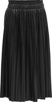 ONLY - Rok - MIE FAUX LEATHER MIDI PLEAT - Black - maat L