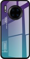 Voor Huawei Mate 30 Pro Gradient Color Glass Case (paars)
