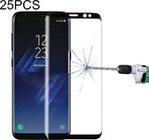 25 stuks volledig scherm gebogen gehard glas voor Galaxy S8 / G950 (zwart)