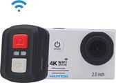 HAMTOD HF60 Pro UHD 4K WiFi 16.0MP Sportcamera met waterdichte behuizing en afstandsbediening, Generalplus 4247, 2,0 inch LCD-scherm, 120 graden groothoeklens, met luxe accessoires (wit)