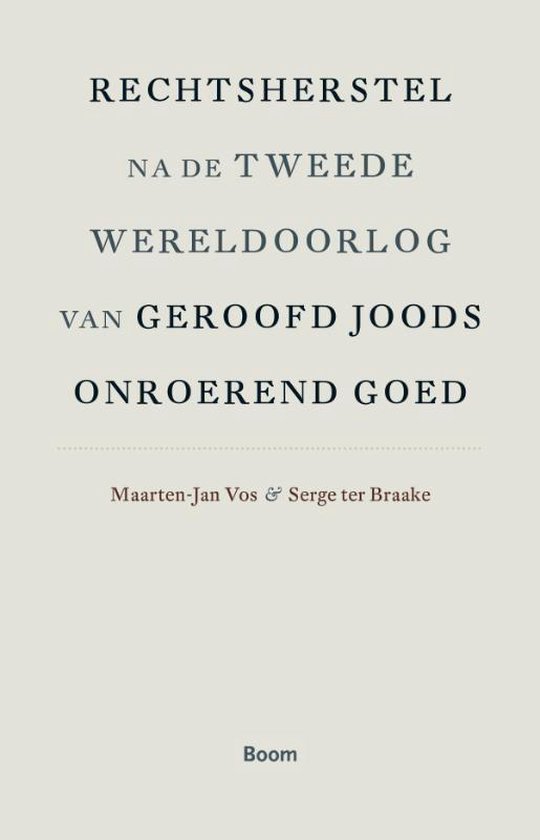 Cover van het boek 'Rechtsherstel na de Tweede Wereldoorlog van geroofd Joods onroerend goed'