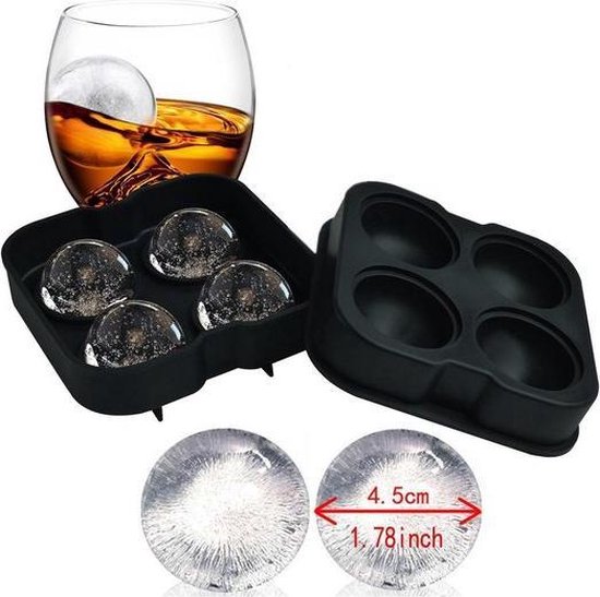 mosterd Opvoeding Onderbreking IJsbalvorm - Ijsmaker - Whiskey Ice Cubes Ijsballenvorm- 4 Vorm Balle |  bol.com