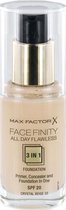 Max Factor Facefinity All Day Flawless 3 In 1 Bouteille Liquide 33 Crystal Beige