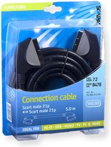 Bandridge SCART Audio Video Cable, 5.0m SCART-kabel 5 m SCART (21-pin) Zwart