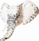 METAL WHITE LARGE ELEPHANT HEAD