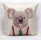 Coala kussen hoes. Kussenoes Koala in overhemd. Kussenhoes grappig dier. 45x45