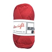 Beijer BV Cotton eight 8/4 onbewerkt dun katoen garen - rood (338) - pendikte 2,5 a 3mm - 5 bollen
