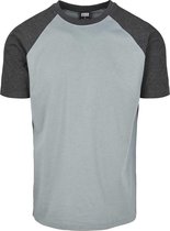 Urban Classics Heren Tshirt -XL- Raglan Contrast Blauw/Grijs