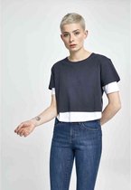 Urban Classics Dames Tshirt -S- Full Double Layered Blauw/Wit