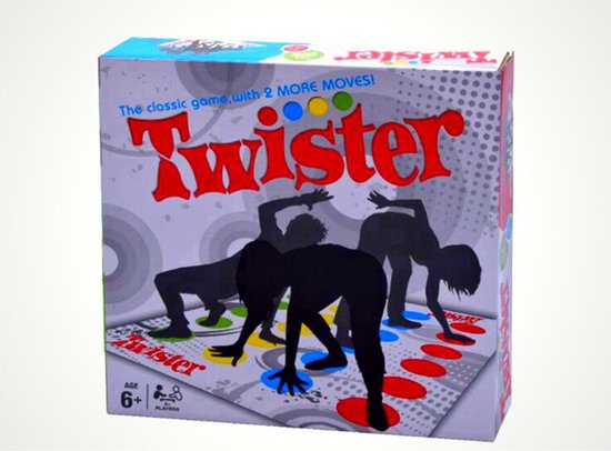 Afbeelding van het spel Twister - Vloerspel - Actiespel - Spel voor volwassenen/kinderen - Behendigheidsspel - Spelletjes - Tijdverdrijf - Speelgoed - Alle leeftijden - Voor het hele gezin - Lachen - Klassiek spel - Teamspel - Gezelschapspel - Humoristisch - 2 tot 6 spelers