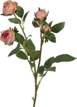 Viv! Home Luxuries Roos mini - 2 stuks - zijden bloem - roze groen - topkwaliteit