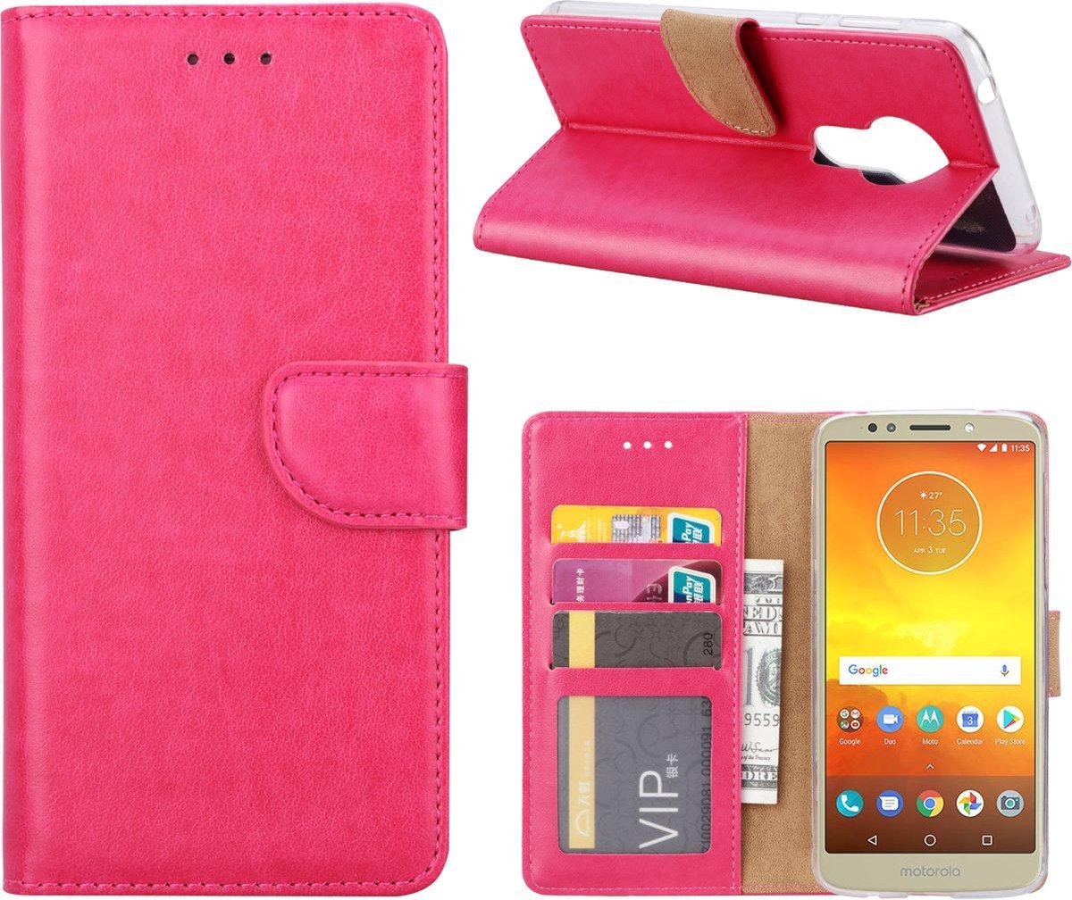 Bookcase Geschikt voor: Motorola Moto E5 Plus - Bookcase Roze - portemonnee hoesje