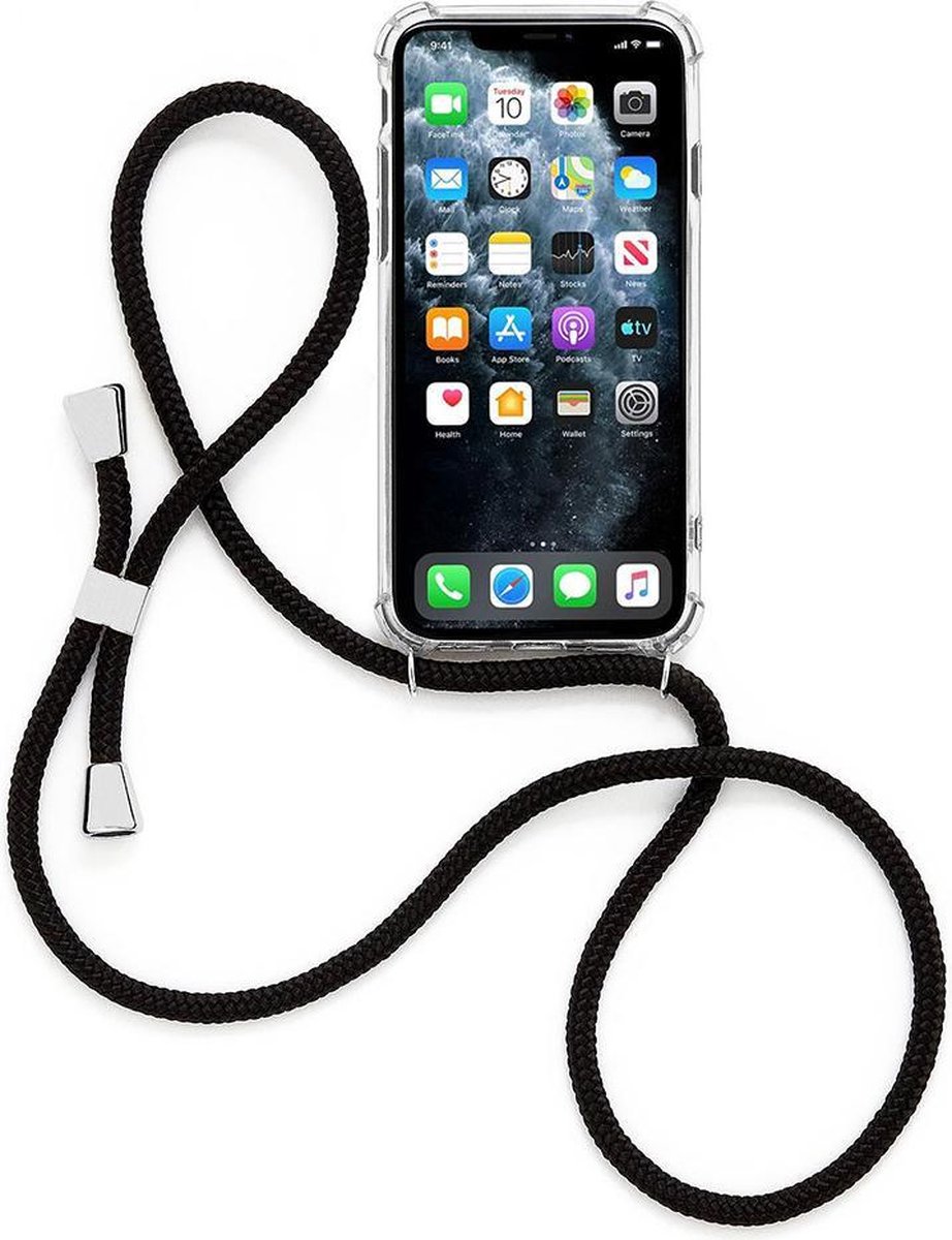 Storing kans Activeren Hoesje met Koord voor iPhone 6-6s Telefoon / Mobiel | Zwart | Backcover -  Cover - Case... | bol.com