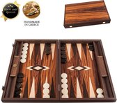 Palisander Crown Cut Backgammon Spel - 48x30 cm  - Wenge & Oak punten Top Kwaliteit Klasse en Geweldig