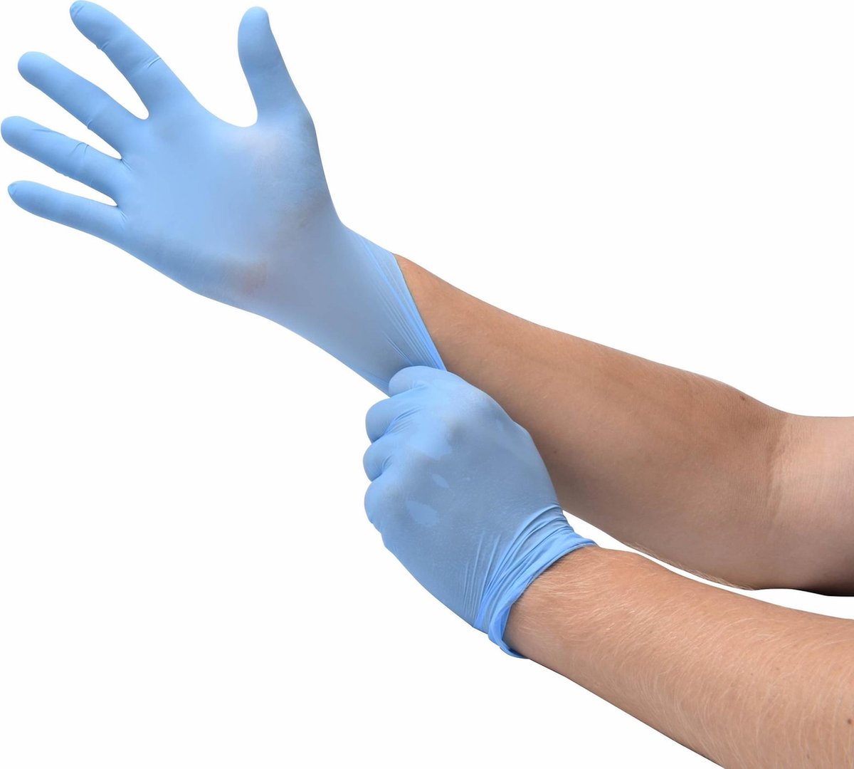 Latex elastische Wegwerp handschoenen Blauw Gepoederd Small - 100 stuks