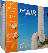 IVC Air flexibele PVC luchtslang | tot 100°C | Ø 125 mm | lengte 3.0 mtr | voor wasdroger en ventilatiebox