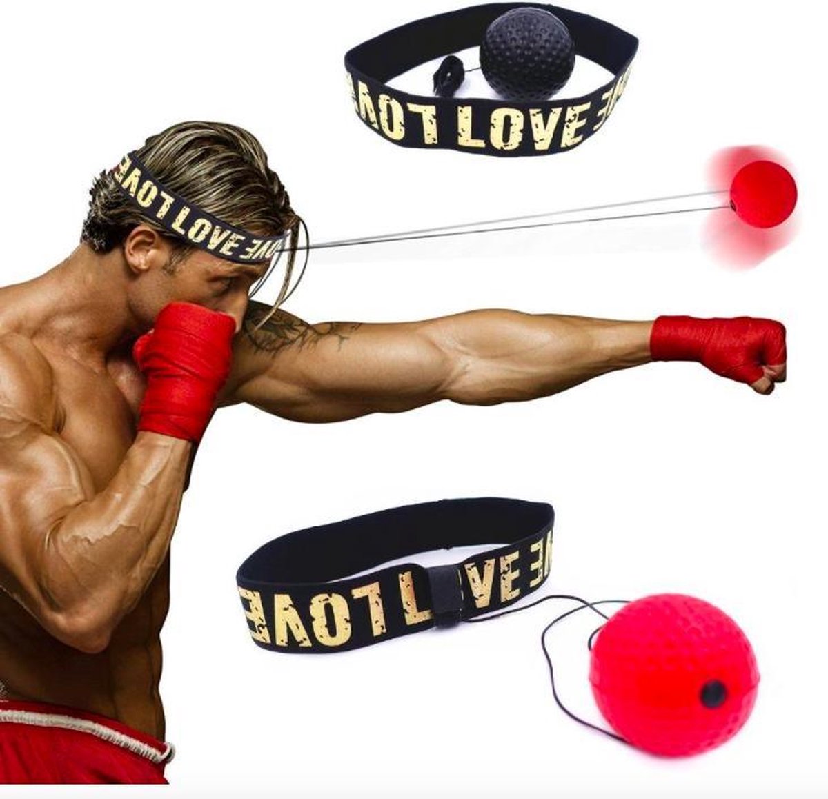 balle réflexe de boxe - balle réflexe - vitesse - boxe - entraînement -  bandeau 