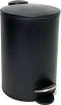 Luxe pedaalemmer zwart -  3 L - L 16.8 cm x B 16.8 cm x H 25 cm - badkamer – toilet
