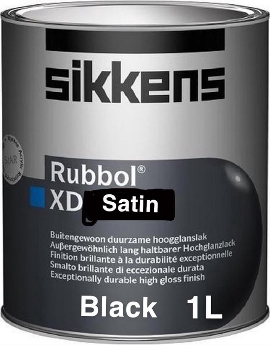 duizend doden royalty Sikkens Rubbol XD Satin - Zwart/ Black - 1L | bol.com