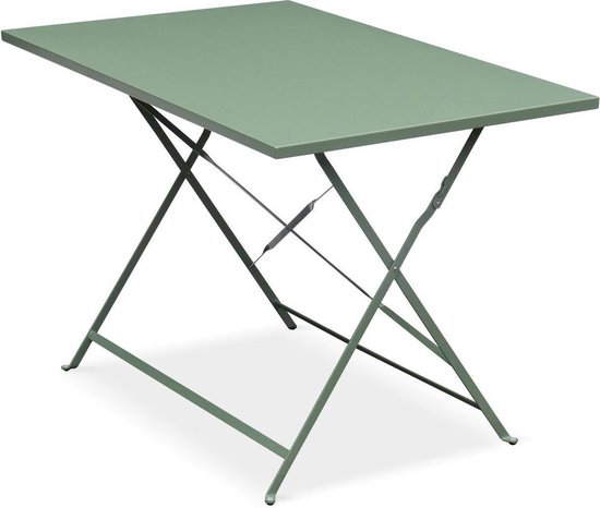 Zonnebrand Markeer vat Emilia - Bistro tuintafel opvouwbaar - Rechthoekige tafel 110x70cm van  staal met... | bol.com