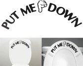 WC Sticker | Wc Bril Sticker | Deur Sticker | Put Me Down | Zwart | 1 Stuk.