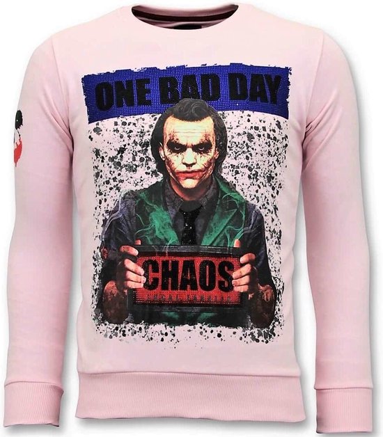Local Fanatic Exclusive Sweater Men - The Joker Man - Rose Pulls / Pulls / Crewnecks Pull Homme Taille XL