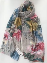 Sjaal met bloemen en zilver die je laat bloeien