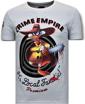 Luxe Heren T-shirt - Crime Empire - Wit