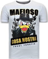 Stoere Heren T-shirt  - Cosa Nostra Mafioso - Wit