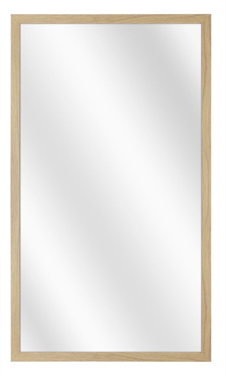 Spiegel met Vlakke Houten Lijst - Natuur Eiken - 20x50 cm