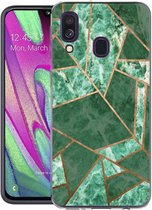 iMoshion Design voor de Samsung Galaxy A40 hoesje - Grafisch Koper - Groen / Goud