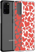 iMoshion Design voor de Samsung Galaxy S20 Plus hoesje - Hartjes - Rood