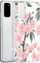 iMoshion Design voor de Samsung Galaxy S20 hoesje - Bloem - Roze / Groen