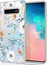 iMoshion Design voor de Samsung Galaxy S10 hoesje - Bloem - Wit