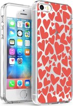 iMoshion Design voor de iPhone 5 / 5s / SE hoesje - Hartjes - Rood