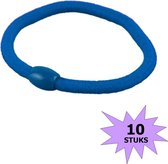 Fako Fashion® - Haarelastiekjes - Ø 5cm - 4mm Dik - 10 stuks – Blauw